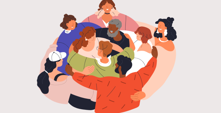 Carers Weeek 2026 - a group of people hugging