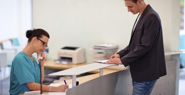 two people in a medical setting