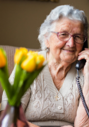 elderly lady on the phone